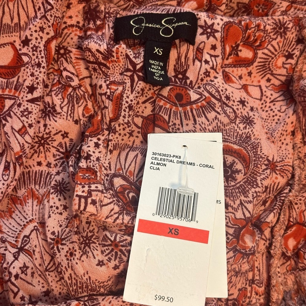 Jessica Simpson XS NWT‎ Celestial Dreams Coral Almo Clia - Picture 7 of 7